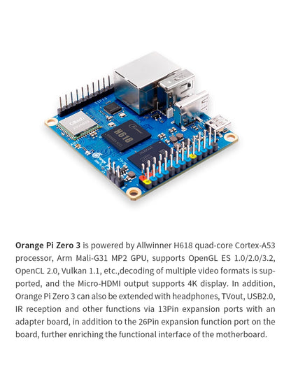 Orange Pi Zero 3 Development Board 1GB Ram