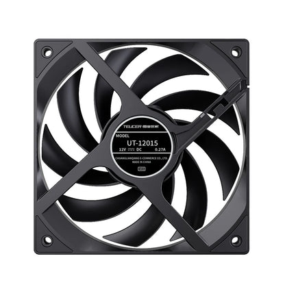 TEUCER UT-12015 PC Fan 120x120x15mm Slim FDB Bearing Case Fan with PWM Sharing Technology (PST), Quiet Motor, 800–2400 RPM