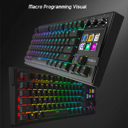 MRSVI K1 PRO Visual LCD AI Keyboard 80% Gaming Mechanical Keyboard Macro Red Axis Wired Detachable Cable RGB Backlight Hot Swap