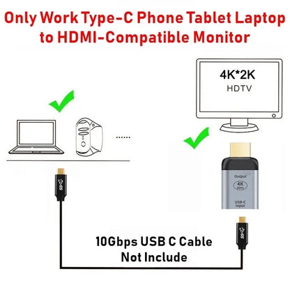 HDMI-compatible USB Type C Adapter to DP/VGA/Mini DP/RJ45 4K/8K 60Hz Vedio Transfer Converter for Laptop Phone Macbook Pro Air