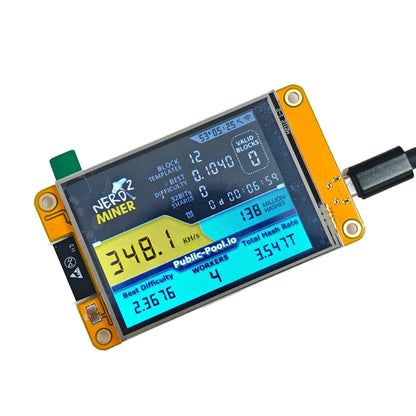 Ingenious-Nerdminer 350KH/S Bitcoin Crypto Solo Lottery Miner Upgraded Harshrate 2.8" Smart Display Nerdminer Litecoin Miner