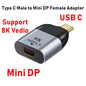 HDMI-compatible USB Type C Adapter to DP/VGA/Mini DP/RJ45 4K/8K 60Hz Vedio Transfer Converter for Laptop Phone Macbook Pro Air