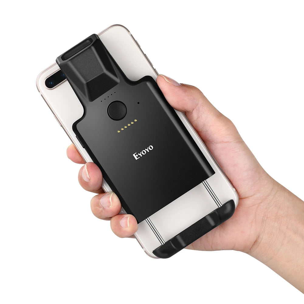 Eyoyo EY-017P 2D Back Clip Bluetooth Barcode Scanner Portable Barcode Reader Data Matrix 1D 2D QR Scanner Android IOS Phone