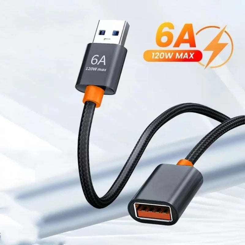 6A USB 3.0/2.0 USB Extension Cable for Smart Laptop PC TV Xbox One SSD USB Extension Cable Extender Cord Mini Fast Speed Cable