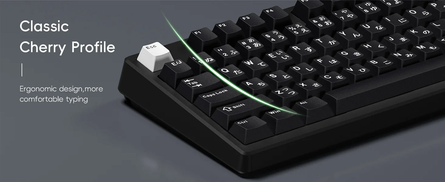 XVX Keycaps with Japanese Layout JIS Cherry Profile Black PBT Keycap Double Shot Not Shine Through Mechanical Keyboard 153 Key