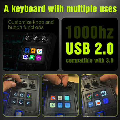 MRSVI K1 PRO Visual LCD AI Keyboard 80% Gaming Mechanical Keyboard Macro Red Axis Wired Detachable Cable RGB Backlight Hot Swap