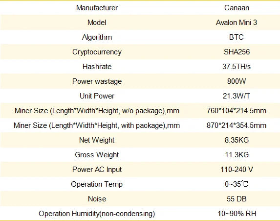 Jingle Mining Canaan Avalon Mini 3 Home 37.5THS 800w bitcoin miner crypto mining machine mini miner bitcone miners bitcion miner