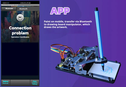 Arduino Drawing Board Robotic Arm,diy Drawing Robot,programming Learning Kit for University and High School Students,APP Control