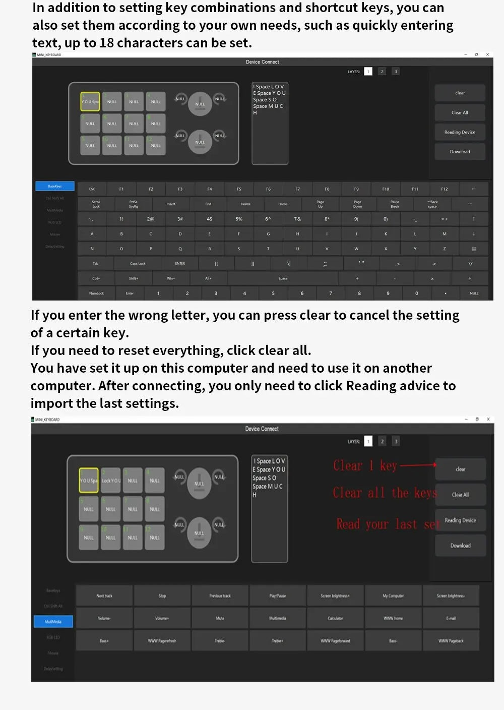 Bluetooth Programming Macro Custom Keyboard RGB 12 Keys 2 Knobs Copy Paste Photoshop Gaming Keypad Mechanical Hotswap Macropad