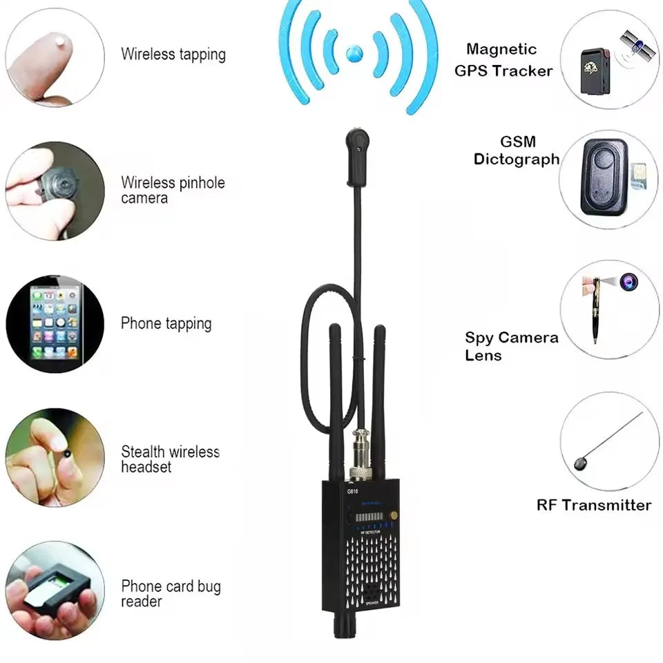 Super Sensitive Audio Bug Detector Camera Detector GSM GPS Full Range RF Bug Tracker Detectors Anti Spy Gadgets G618W G618 G318