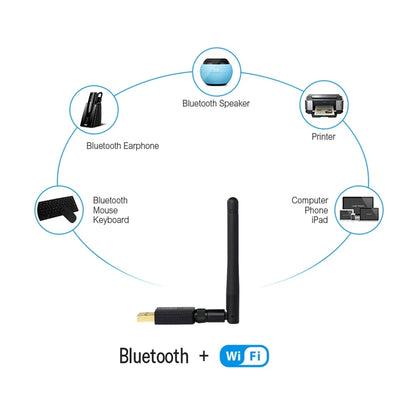 EDUP EP-AC1661 2 in 1 Bluetooth 4.2 + Dual Band 11AC 600Mbps High Speed Wireless USB Adapter WiFi Receiver