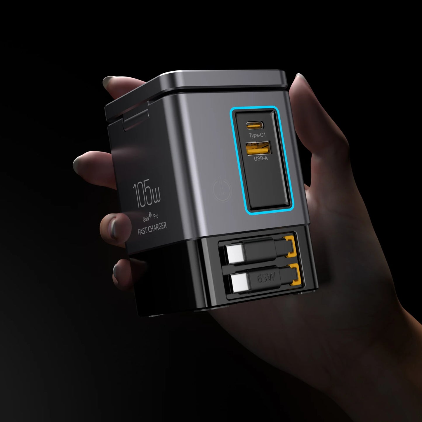 NEW GaN 6 in 1 105W Magnetic Wireless Charger Stand 15W Fast Wireless Charging Desktop Dock Station For iPhone16 15 14 13 Airpod