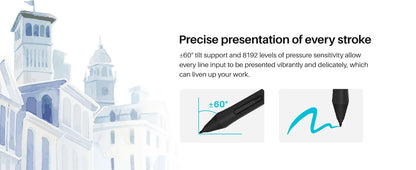 HUION Inspiroy H1060P Graphics Drawing Tablet with 8192 Pressure Sensitivity Battery-Free Stylus and 12 Customized Hot Keys, 10