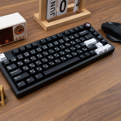 XVX Keycaps with Japanese Layout JIS Cherry Profile Black PBT Keycap Double Shot Not Shine Through Mechanical Keyboard 153 Key