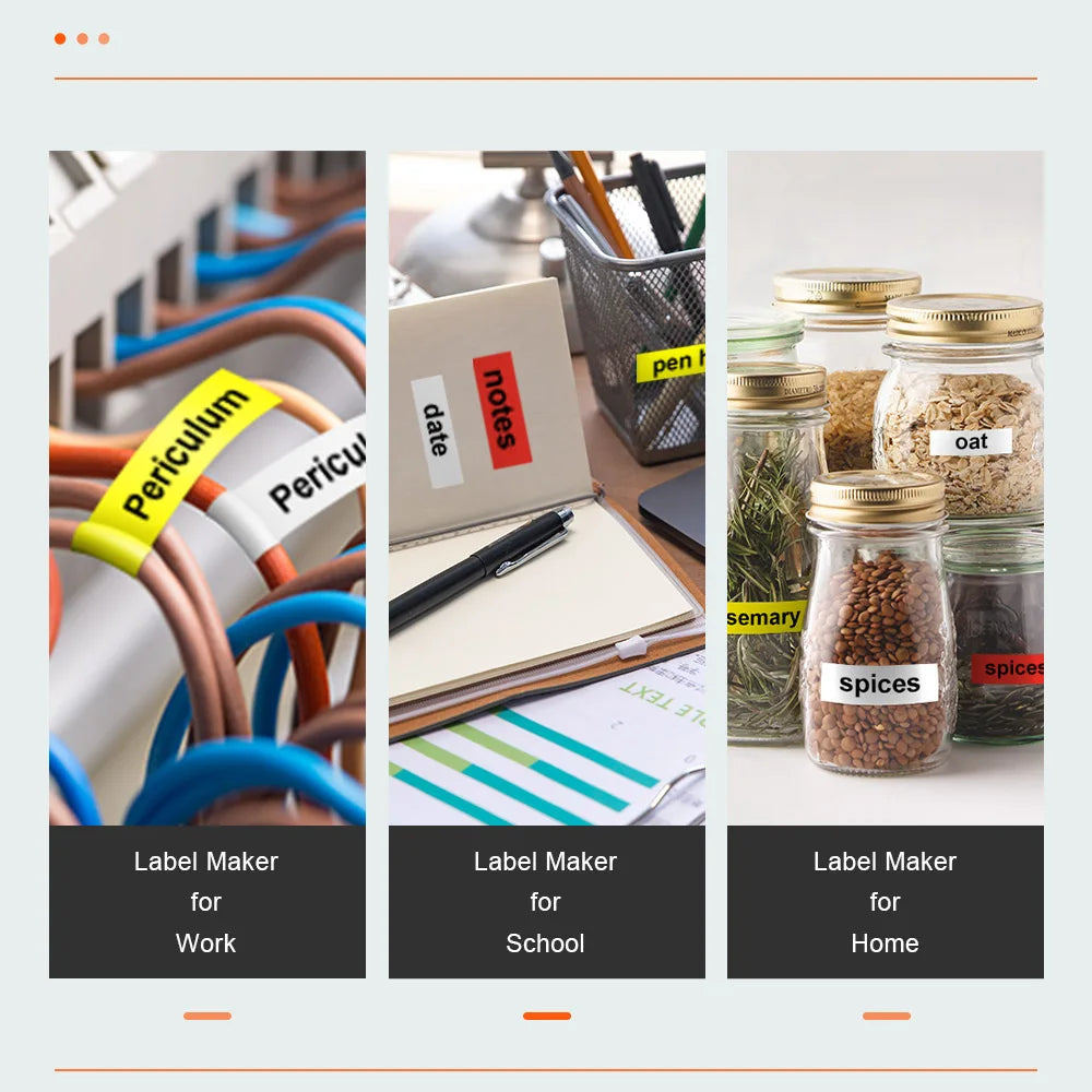 Portable Label Maker PS100E Label Printer Automatic Cutting Industrial Label Machine with 5PK 12mm Label for Brother TZe231 Tape