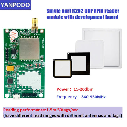 R200 Chip UHF RFID Reader Module - Long Read Range, Multi-Interface(Wifi/USB/RS232/TTL Uart) for Raspberry Pi/Arduino, Free SDK