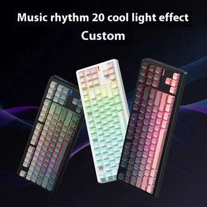 Riccks RS8 V2 Wireless Gaming Mechanical Keyboard Bluetooth 2.4G Wired 8000mAh RGB Hotswap Support QMK-VIA Keyboard for pc Gamer