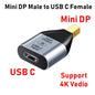 HDMI-compatible USB Type C Adapter to DP/VGA/Mini DP/RJ45 4K/8K 60Hz Vedio Transfer Converter for Laptop Phone Macbook Pro Air