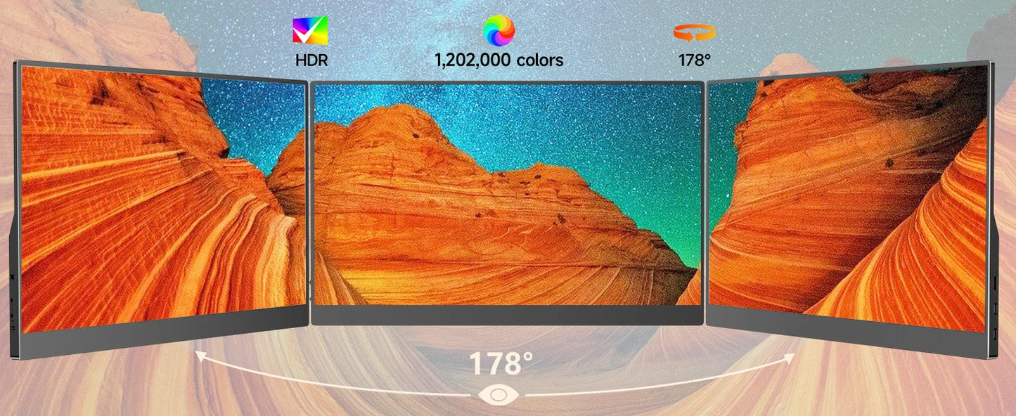 UPERFECT 15.6 inch Portable Monitor Touchscreen 1080P 10-Point Touch Gaming Display With Protective Sleeve VESA For Laptop Phone