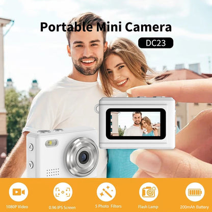0.96''Mini 1080P Digtal Camera with Small Screen Bodycam Compact Portable Retro Kids Camcorder Video Recorder Support TF Card
