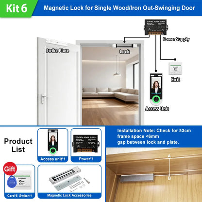 5.5-inch Aluminum Alloy Biometric Face Palm QR RFID Access Control Terminal with Video Intercom Cloud PC Software TCP/IP USB