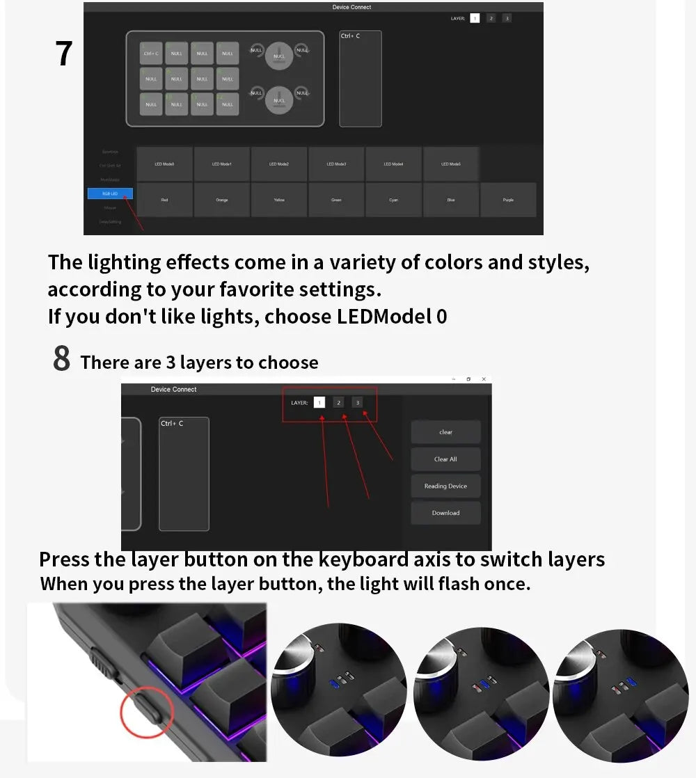Bluetooth Programming Macro Custom Keyboard RGB 12 Keys 2 Knobs Copy Paste Photoshop Gaming Keypad Mechanical Hotswap Macropad