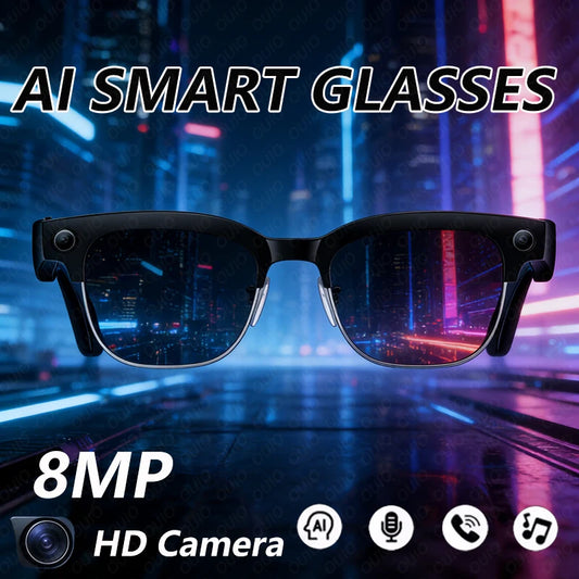 AI Smart Translation Smart Glasses 8 Million HD Camera Optical Image Stabilization Dual Microphone Noise Reduction Smart Glasses