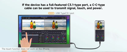 UPERFECT 15.6 inch Portable Monitor Touchscreen 1080P 10-Point Touch Gaming Display With Protective Sleeve VESA For Laptop Phone