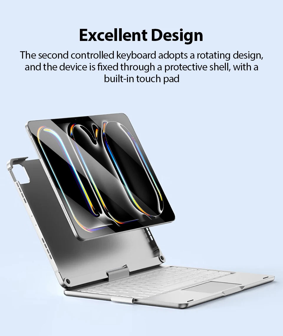 Magic Keyboard Case For Ipad Pro 13 11 12.9 2024 Mini 6 Air 5 4 M4 M2 10 9 9th 10th Generation 10.9 10.2 Funda Cover Accessories