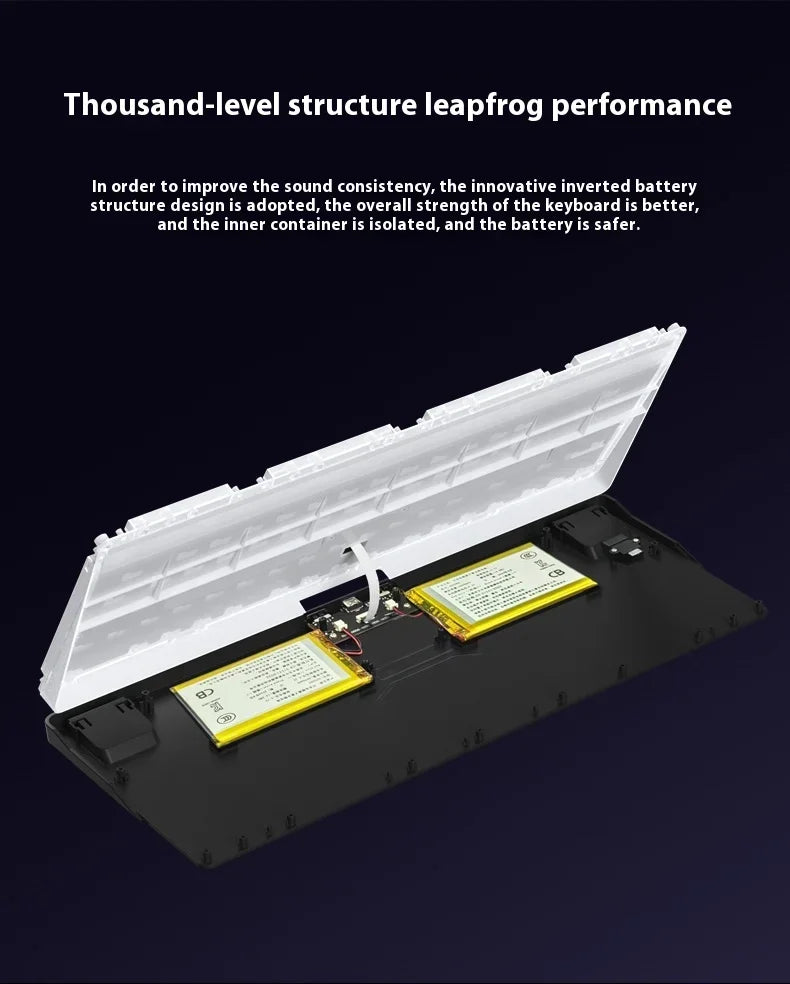 Riccks RS8 V2 Wireless Gaming Mechanical Keyboard Bluetooth 2.4G Wired 8000mAh RGB Hotswap Support QMK-VIA Keyboard for pc Gamer