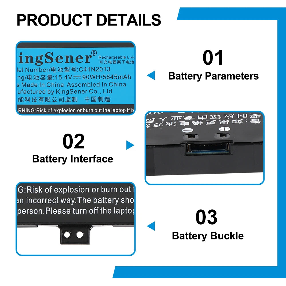 KingSener 90W C41N2013 C41N2013-1 Laptop Battery For ASUS ROG Strix G513 G513IM G713 G713IM G713QM Rog G533 G533QM G533QR G733ZM