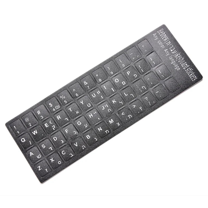 1Pcs Hebrew White letters Keyboard Stickers For Macintosh or Centered English letter