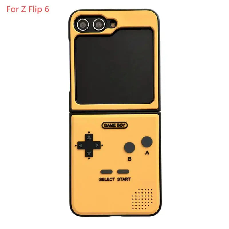 3D Antenna Game Boy Phone Case For Samsung Galaxy Z Flip 6 5 Luxury Hard Plastic Frame Silicone Cover For Samsung Z Flip 3 4 5G