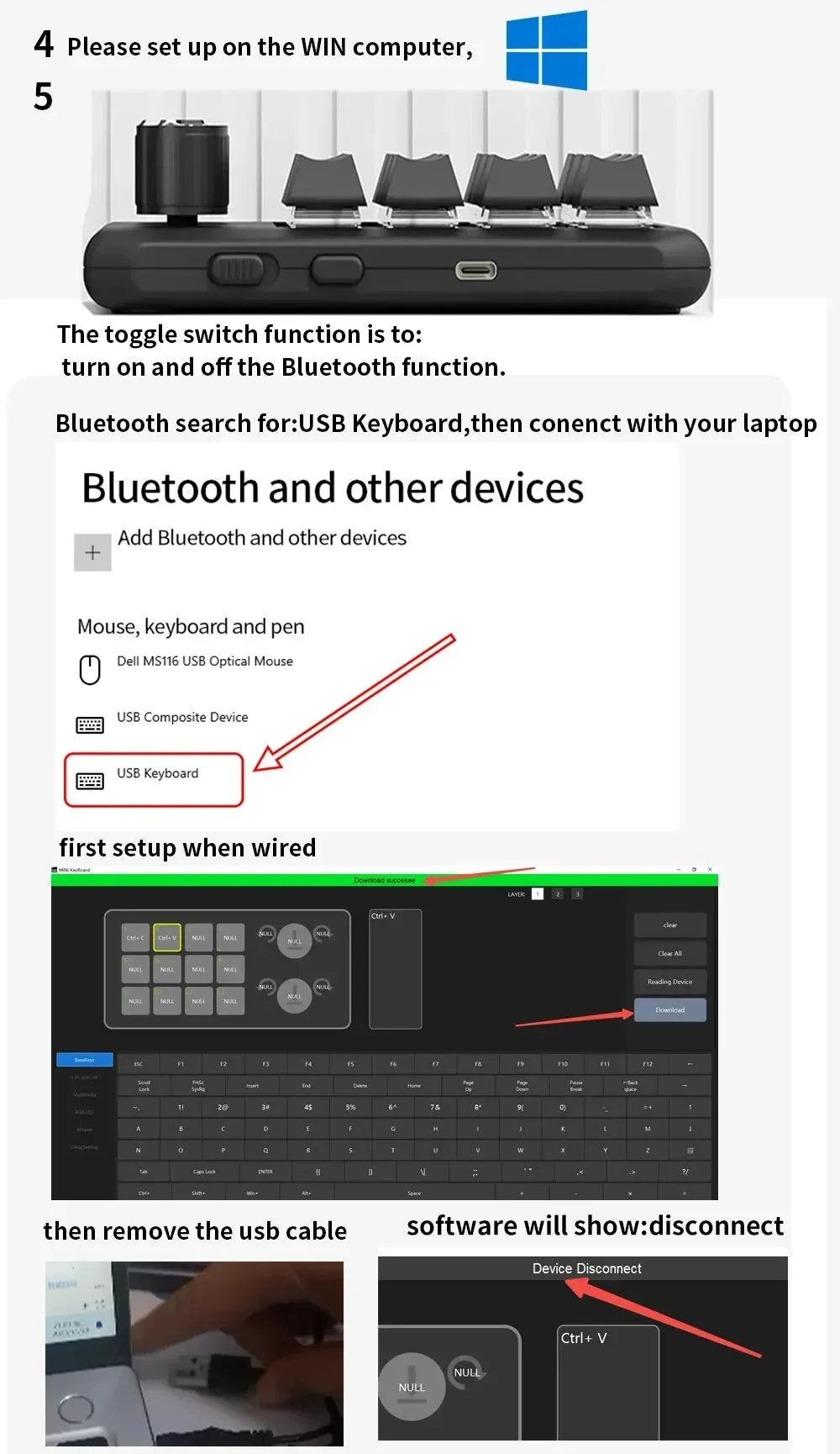 Bluetooth Programming Macro Custom Keyboard RGB 12 Keys 2 Knobs Copy Paste Photoshop Gaming Keypad Mechanical Hotswap Macropad