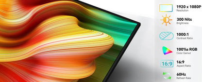 UPERFECT 15.6 inch Portable Monitor Touchscreen 1080P 10-Point Touch Gaming Display With Protective Sleeve VESA For Laptop Phone