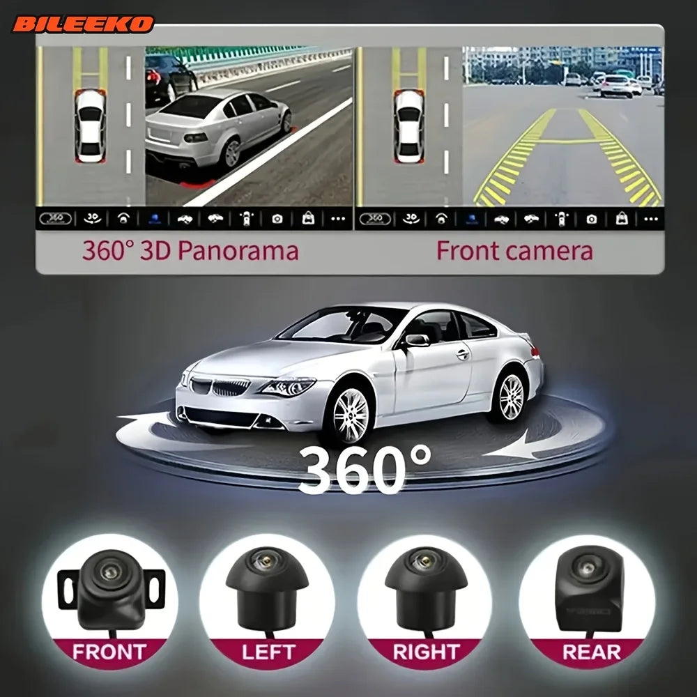 Car Camera, 360° Surround Bird View, Four Way Left/Right/Front/Rear View, AHD 1080P/720P, Universally Applicable