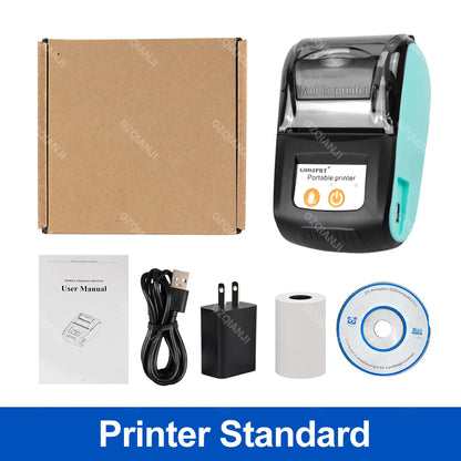 PT-210 58mm 2'' Inch Mini Portable Thermal Printer Wireless Receipt POS Maker Machine Bluetooth for Windows Android iOS Printing