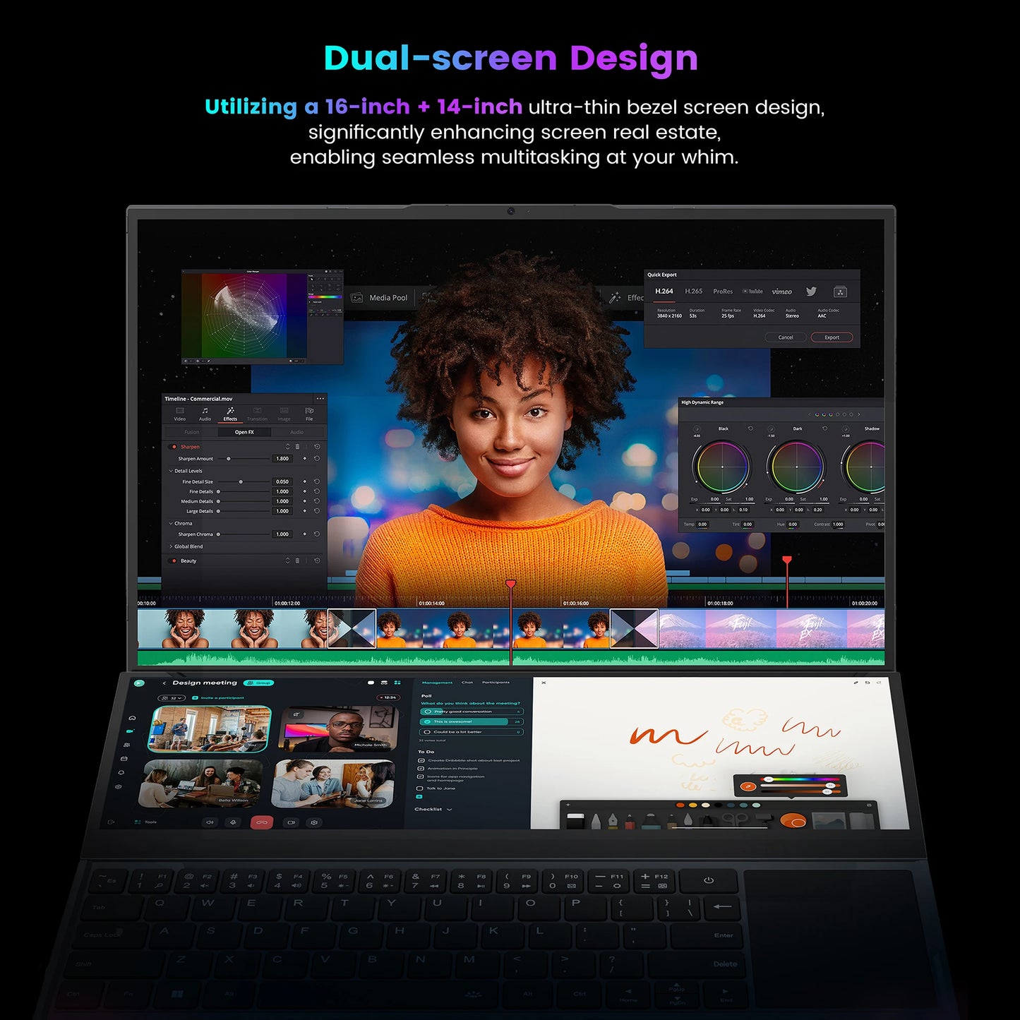 N-one NBook Fly 16+14 Inch Touch Screen Intel Xeon W-10885M Laptop 16GB+1TB SSD(Up to 5.3GHz) Gaming Computer Business Notebo