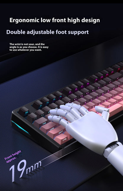 Riccks RS8 V2 Wireless Gaming Mechanical Keyboard Bluetooth 2.4G Wired 8000mAh RGB Hotswap Support QMK-VIA Keyboard for pc Gamer