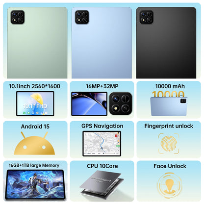 2025 New Original Tablet Pad 7 Pro Snapdragon 10.1inch High-Definition Screen Global 10000mAh 5G Dual Card WiFi Tablet