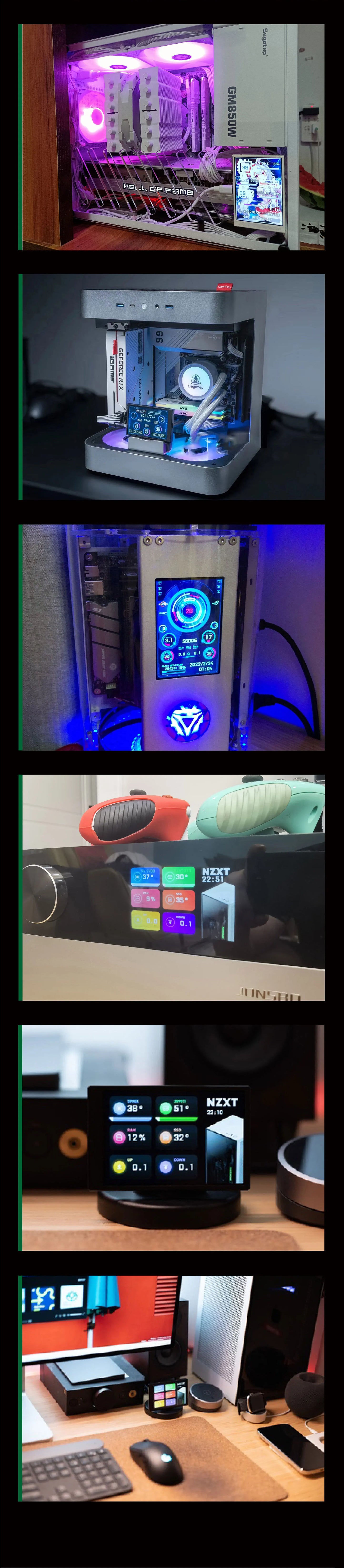 3.5 Inch Type-C Secondary Screen for Computer CPU RAM GPU HDD Monitor 320*480 IPS LCD ISB Display TURZX Software NO AIDA64