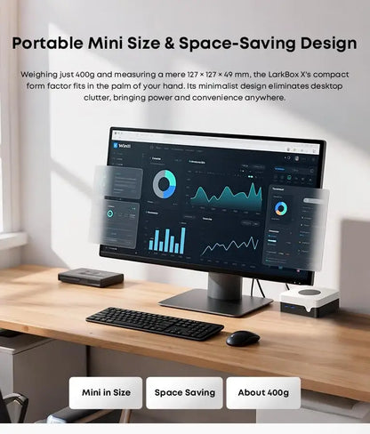 CHUWI LarkBox X Mini PC Intel Corei3-1220P 8GB RAM 256GB SSD Triple-Screen output Up to 4K Advanced Cooling System Wifi6 Mini PC