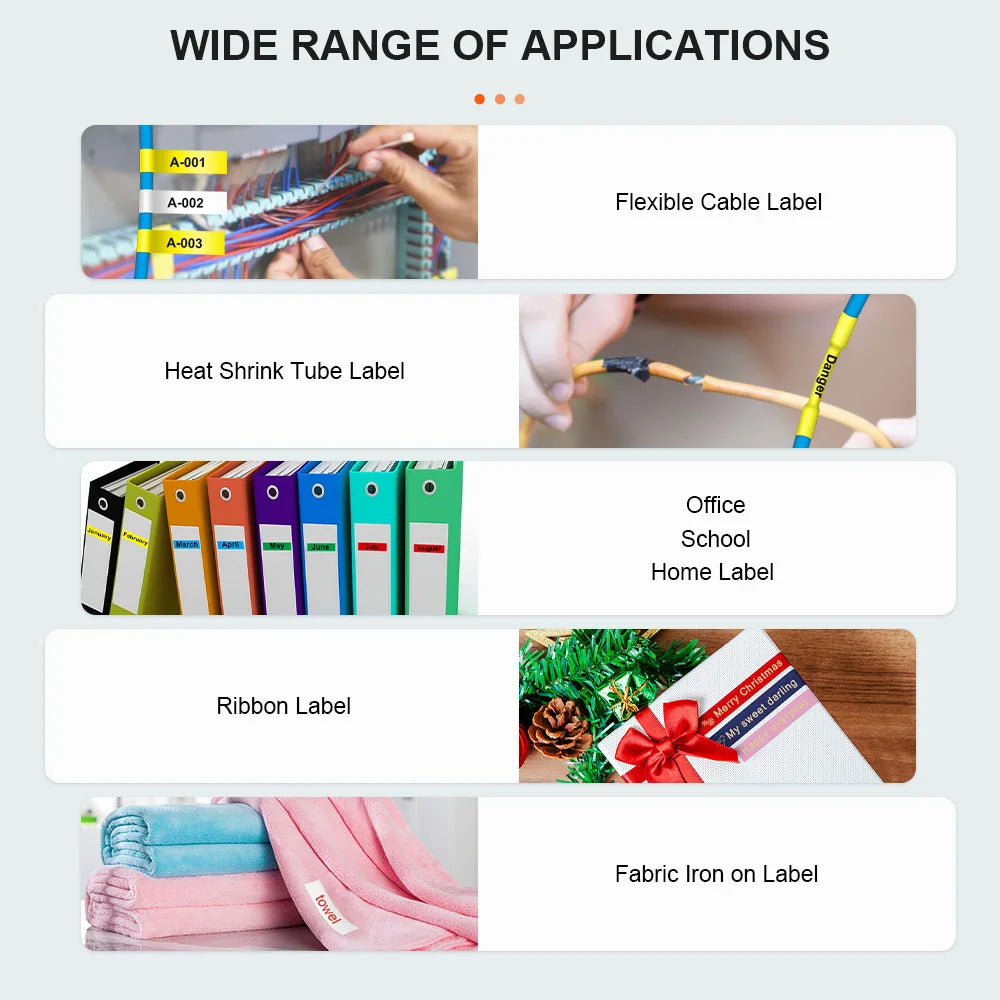 Portable Label Maker PS100E Label Printer Automatic Cutting Industrial Label Machine with 5PK 12mm Label for Brother TZe231 Tape