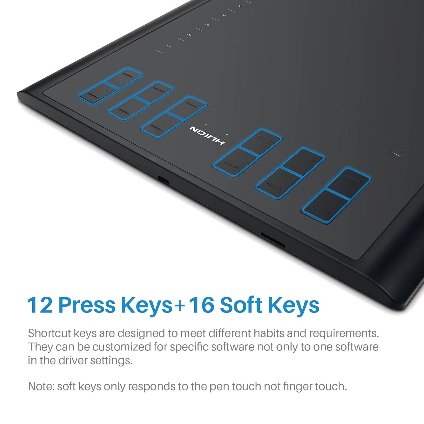 HUION Inspiroy H1060P Graphics Drawing Tablet with 8192 Pressure Sensitivity Battery-Free Stylus and 12 Customized Hot Keys, 10