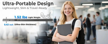 UPERFECT 15.6 inch Portable Monitor Touchscreen 1080P 10-Point Touch Gaming Display With Protective Sleeve VESA For Laptop Phone