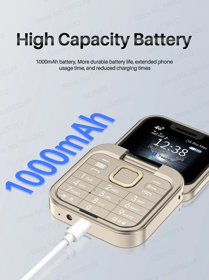 2025 NEW SERVO 4G LTE Cellular Folding Mobile Phone Dual SIM Card Speed Dial Magic Voice Call Recording Blacklist Flip Cellphone
