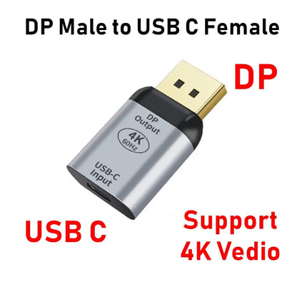 HDMI-compatible USB Type C Adapter to DP/VGA/Mini DP/RJ45 4K/8K 60Hz Vedio Transfer Converter for Laptop Phone Macbook Pro Air