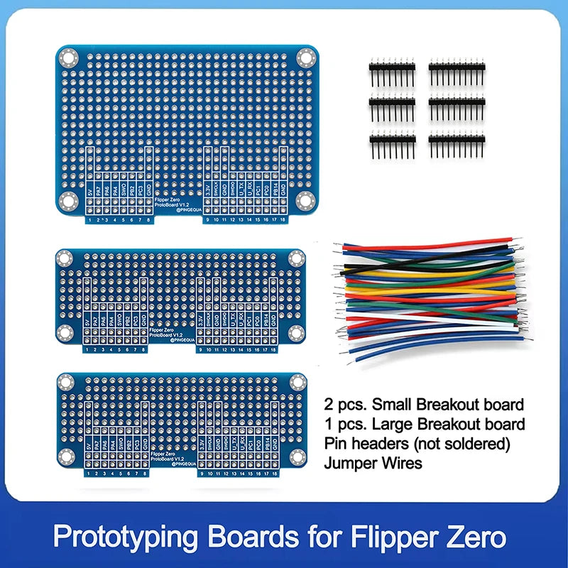 Flipper Zero Prototyping Boards Kit with Header Pins and Jumper Wires, DIY Development Breadboard Modules Accessories