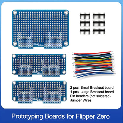 Flipper Zero Prototyping Boards Kit with Header Pins and Jumper Wires, DIY Development Breadboard Modules Accessories