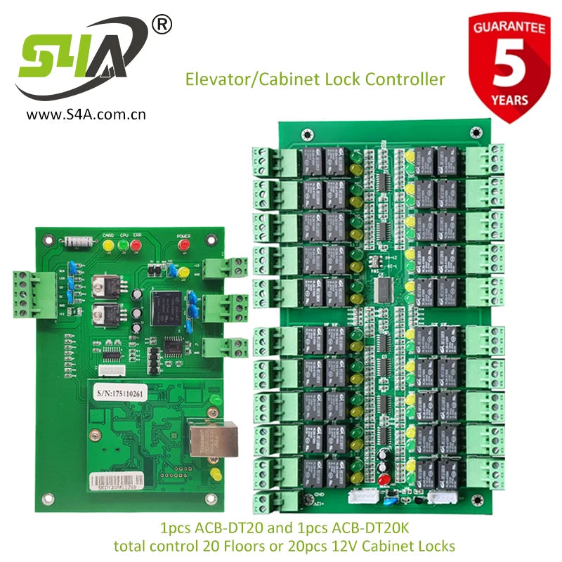 S4A Four Door Network Access Control Panel Board With Software Communication Protocol TCP/IP Board Wiegand Reader for 4 Door Use